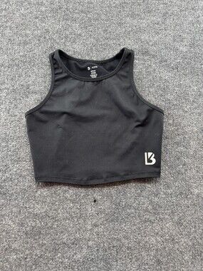 Buffbunny Collection Tank Top Womens Medium Black Cropped Athletic Stretch Gym